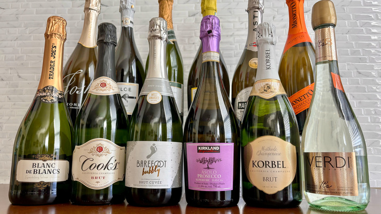 various bottles of sparkling wine