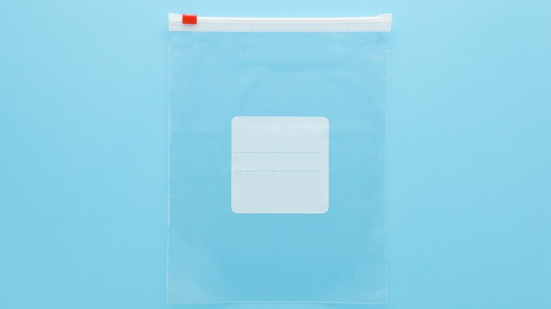 Empty resealable plastic bag