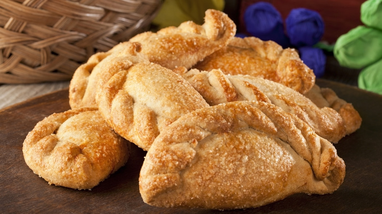 Plate of empanadas close up