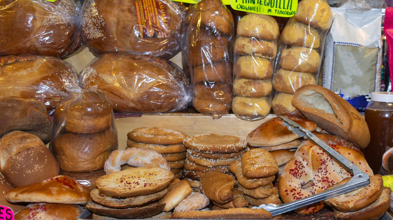 Mexican bakery storefront showcasing sweet breads