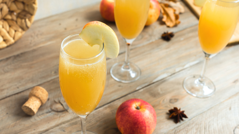 Apple Cider Mimosa in glass