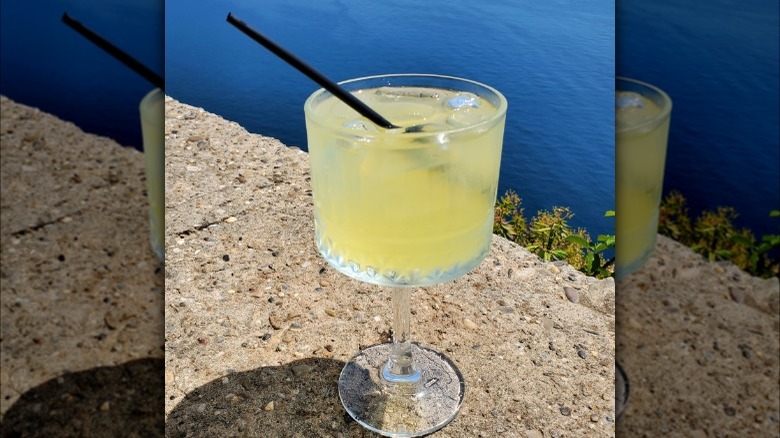 Limoncello spritz on a balcony