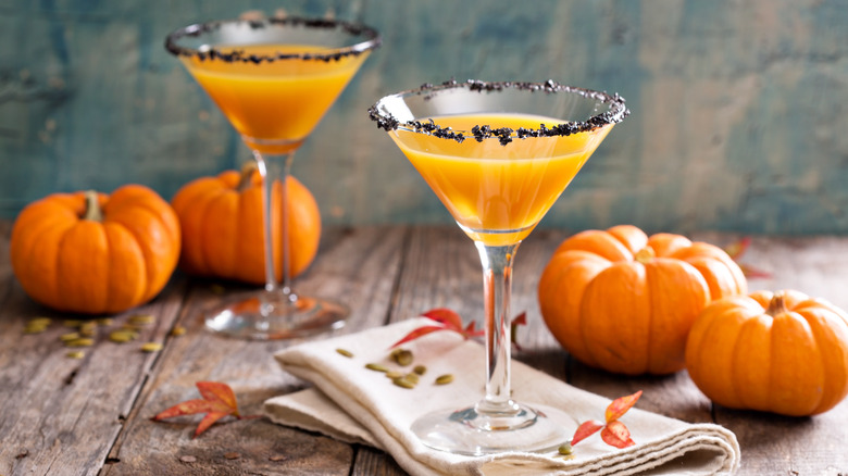 Pumpkin pie martini autumn decorations