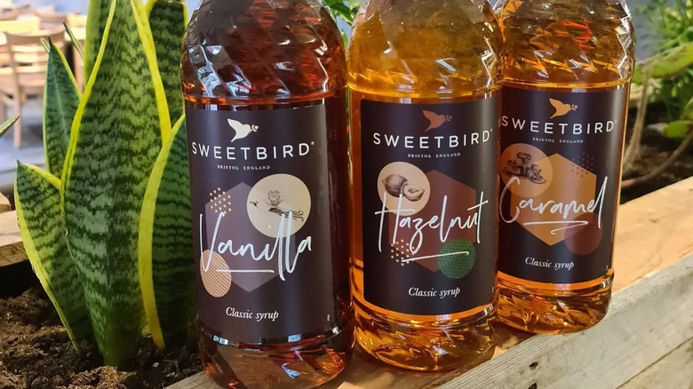 Bottles of Sweetbird syrup 