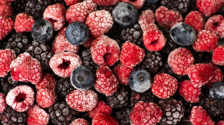 Assortment of frozen berries