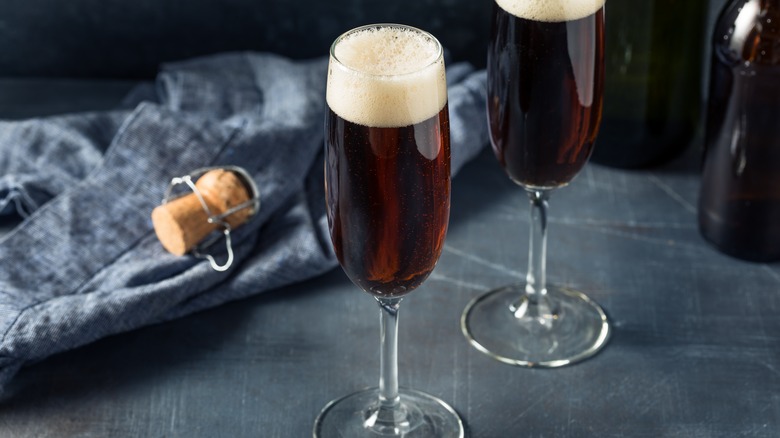 Black velvet drinks on counter