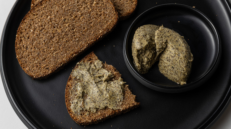 Brown bread with flavored butter