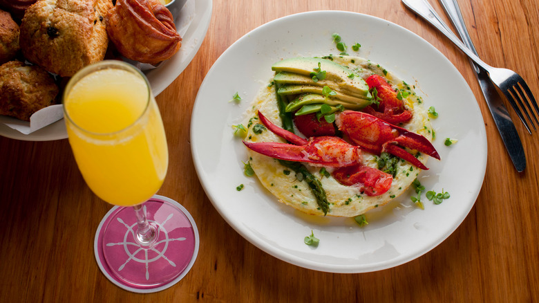 lobster omelet with avocado