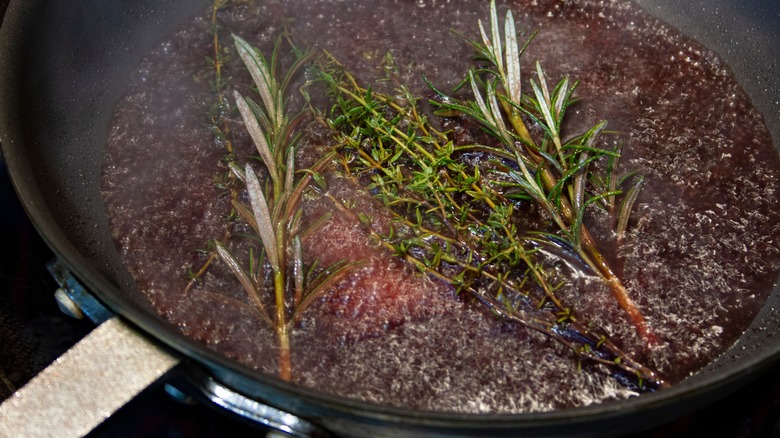 pan sauce with herbs