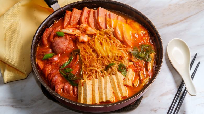 Korean army stew budae jjigae