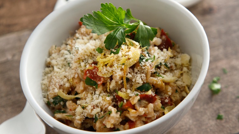 savory oats with herbs 