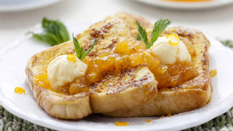 French toast with orange jam