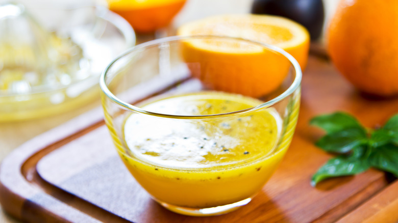 Vinaigrette made with orange juice