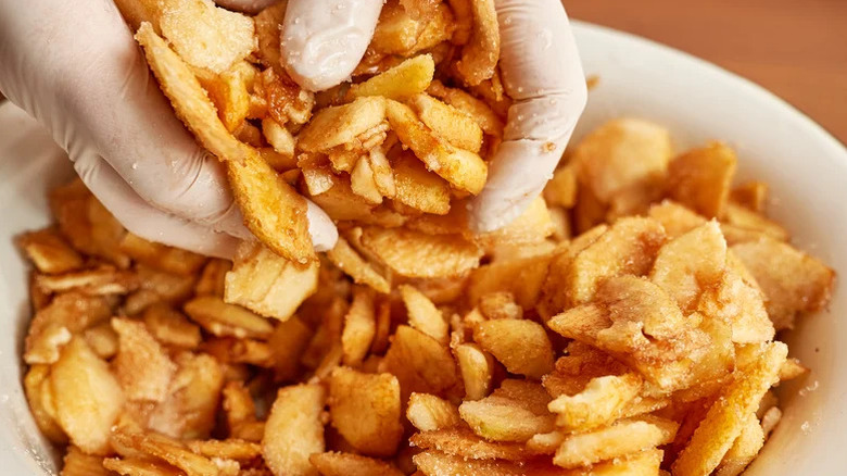 Sweet chips with sugar and cinnamon