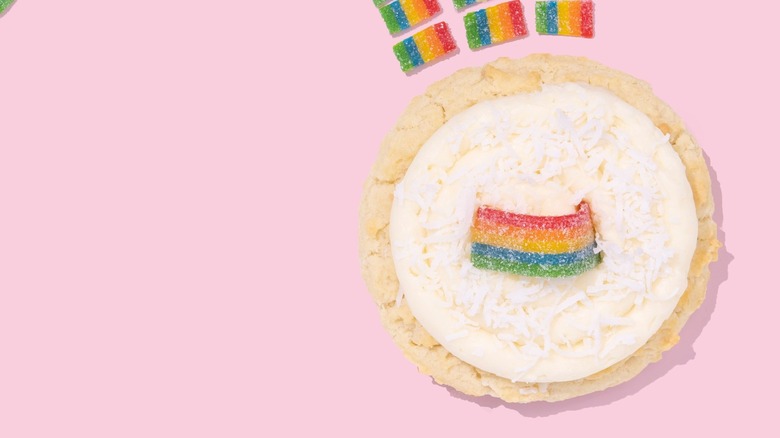 coconut cookie with rainbow candy