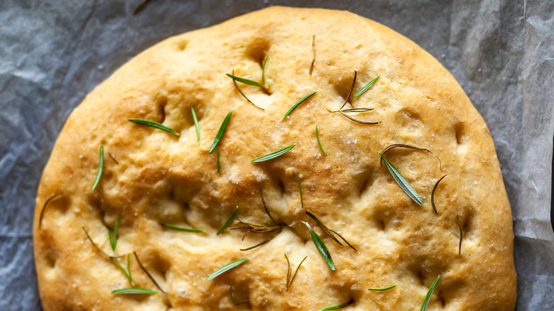 Loaf of focaccia bread