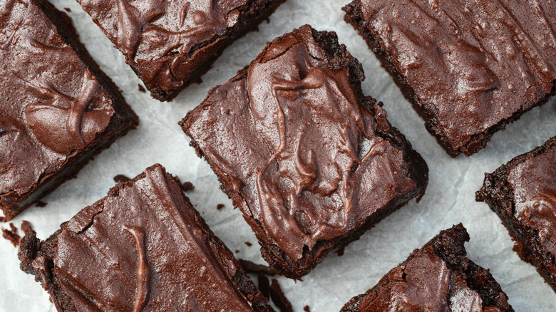 Top down view of chocolate brownies