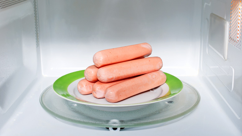 Hot dogs in the microwave