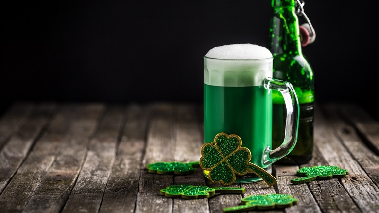 Green beer and shamrocks