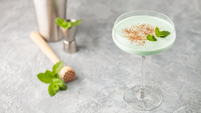 Creamy green cocktail