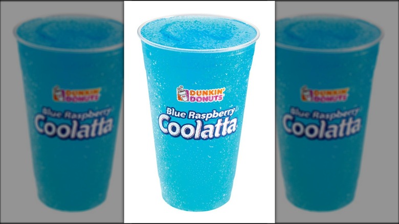 Blue raspberry Coolatta on white background