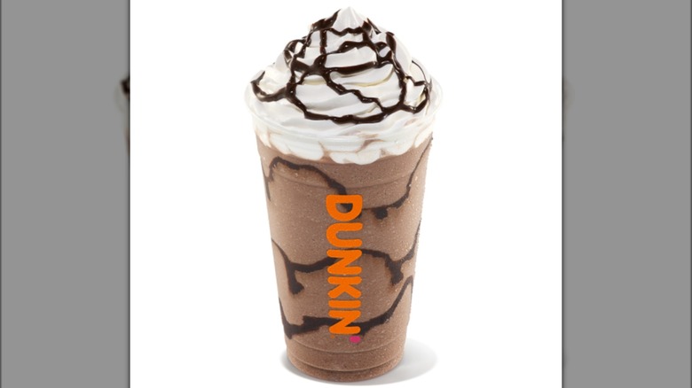 Dunkin Frozen Chocolate on white background