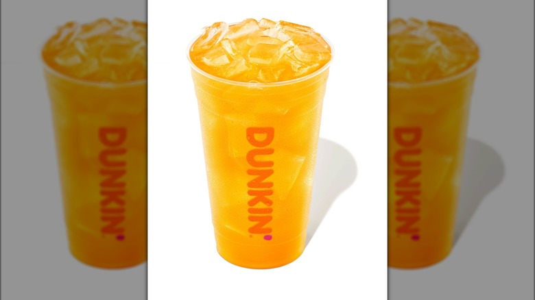 Mango pineapple Refresher in plastic cup