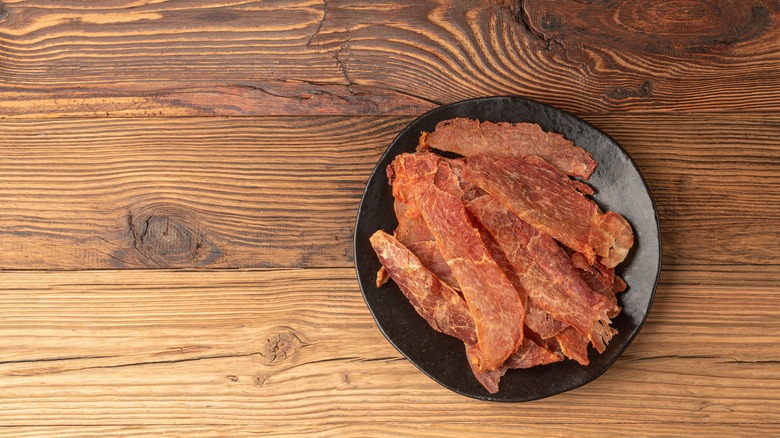 Dehydrated chicken on plate