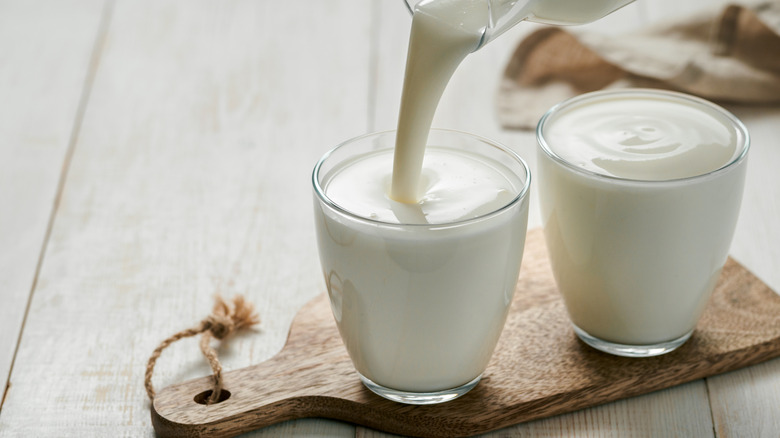 yogurt dairy drink in glass