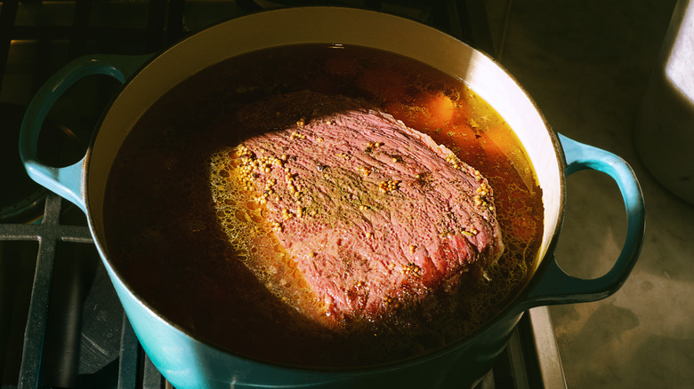 Corned beef in dutch oven