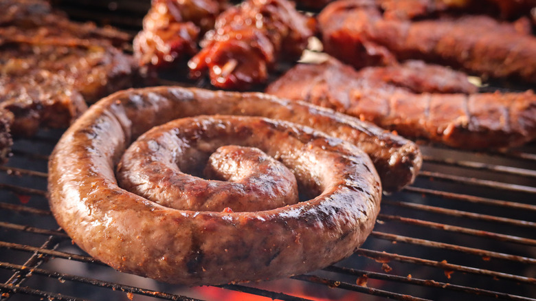 Braai with boerewors sausage