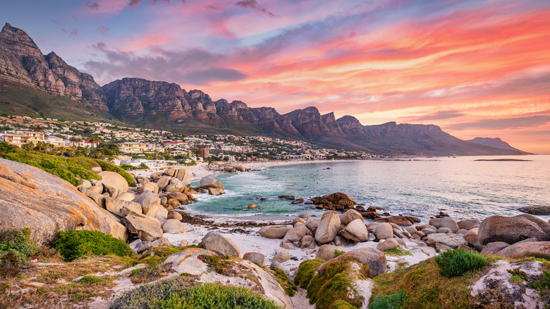 Sunset along South African coast