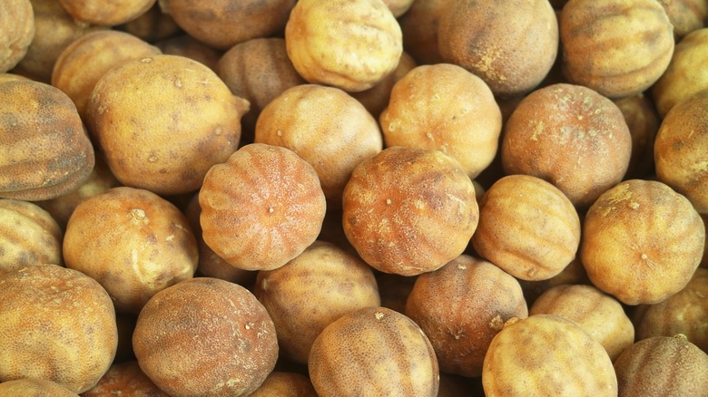 closeup of dried limes