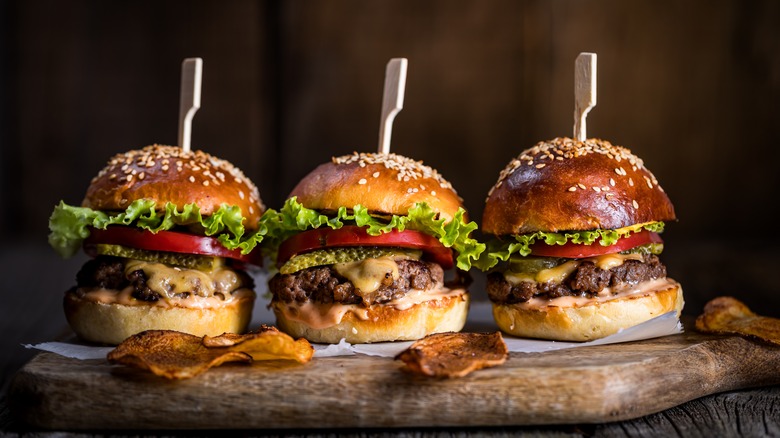 Trio of burger sliders