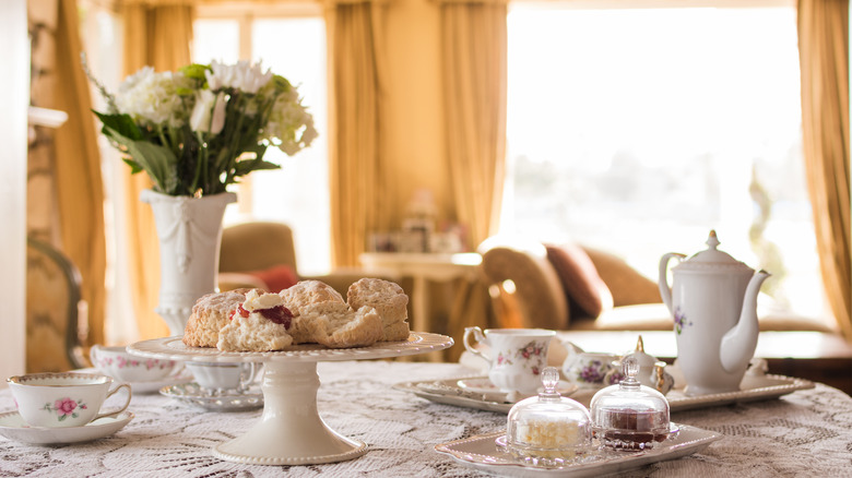 A table set for afternoon tea