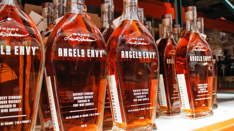 Bottles of Angel's Envy at bar