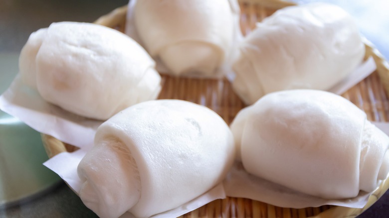 Mantou buns in steamer