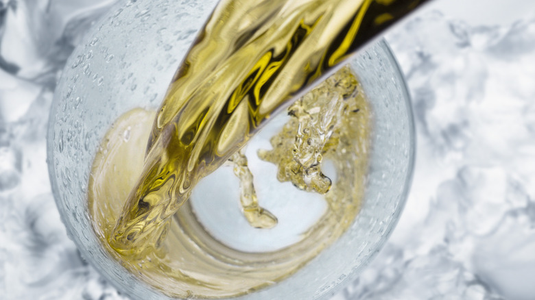 Beer poured into ice cold glass