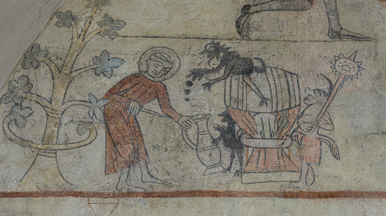 Medieval image of a beer keg