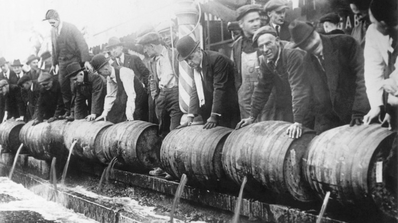 Barrels emptied during prohibition