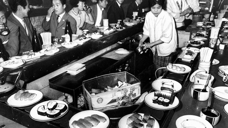 People dining at Genroku Sushi's first location