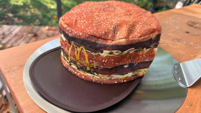 McDonald's Big Mac hat merch on table