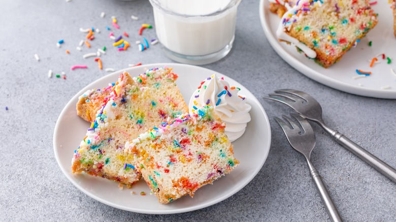 Funfetti birthday cake slice