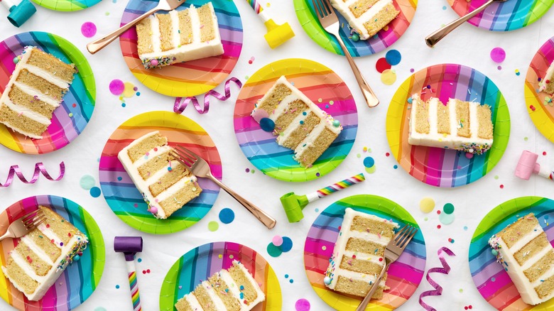 Slices of birthday cake