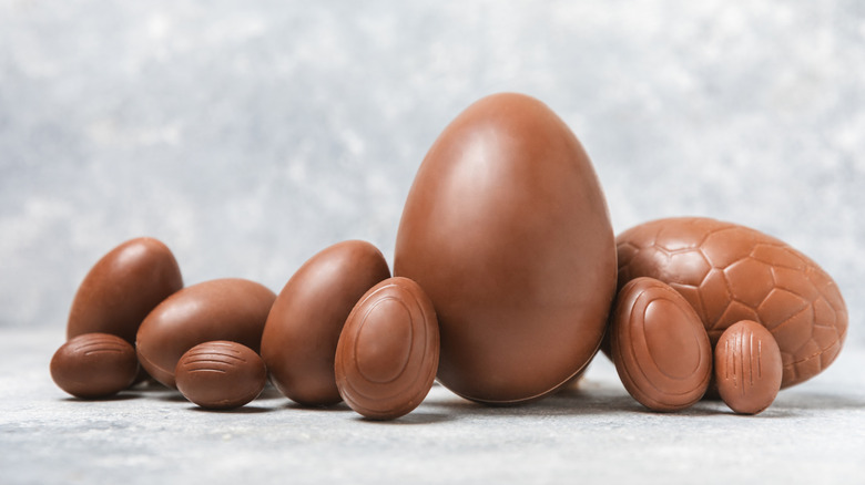 Various chocolate Easter eggs