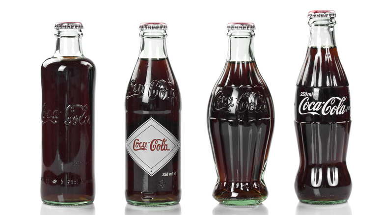 different Coke bottle shapes over time