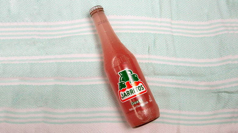 Guava Jarritos on beach towel