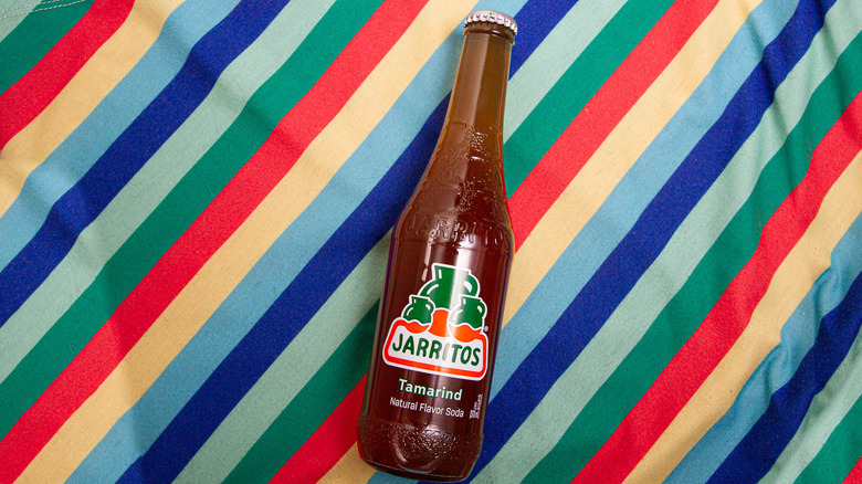 Tamarind Jarritos on striped background