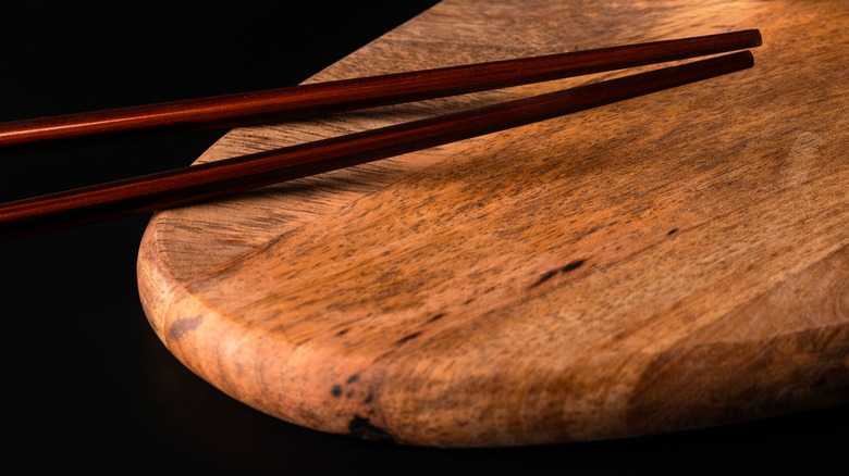 Pair of wooden chopsticks