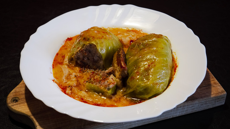 Cabbage rolls in orange sauce